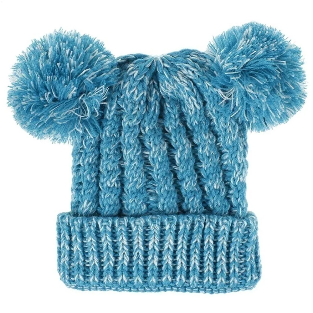 𝅺teal toddler winter Pom ball hat